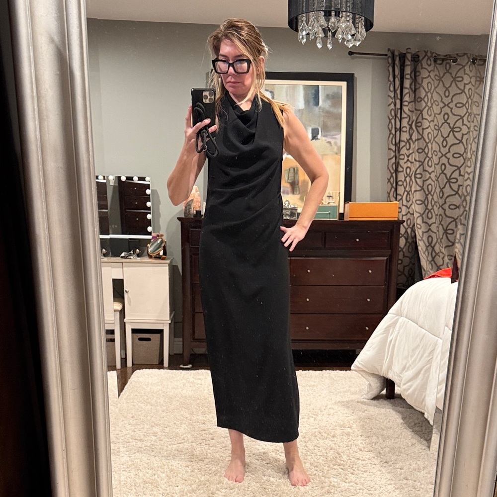 Zara Black Maxi Dress size L NWT